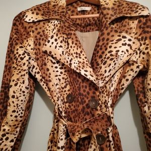 Leopard trench jacket